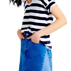 MADEWELL PIECED DENIM A-LINE MINISKIRT